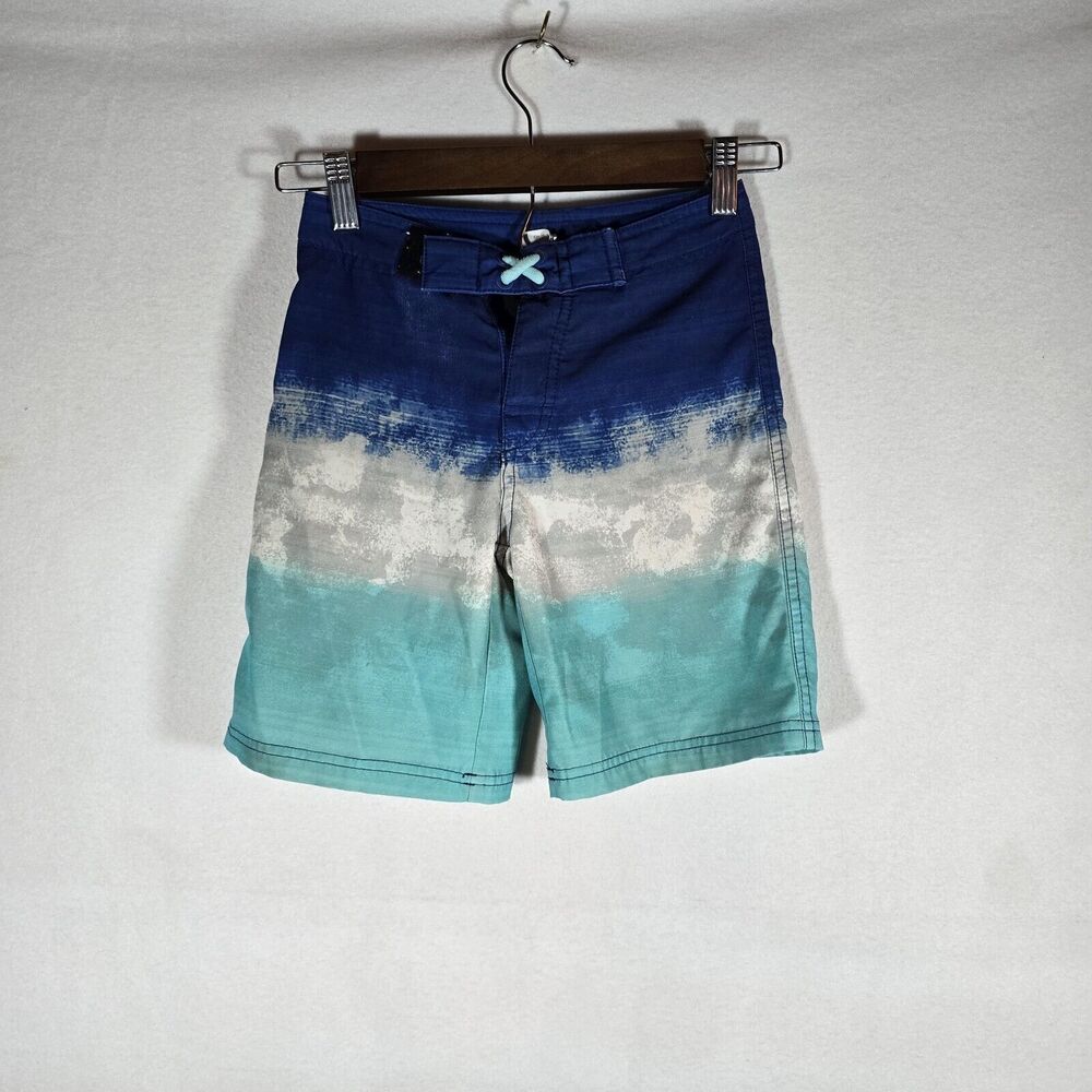Wonder Nation Boys Blue Drawstring Bathing Suit  Swim Trunks Shorts EUC Siz6/7